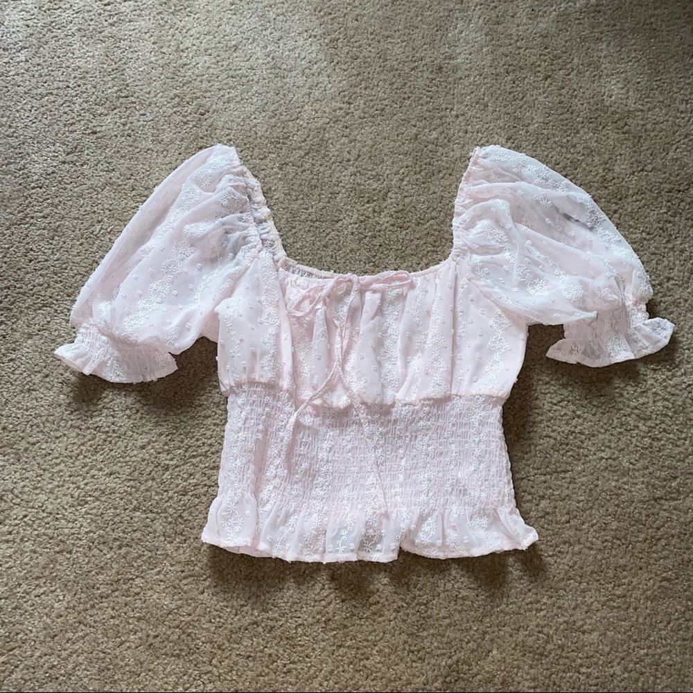 BOGO FREE: Embroidered Ruffle Top